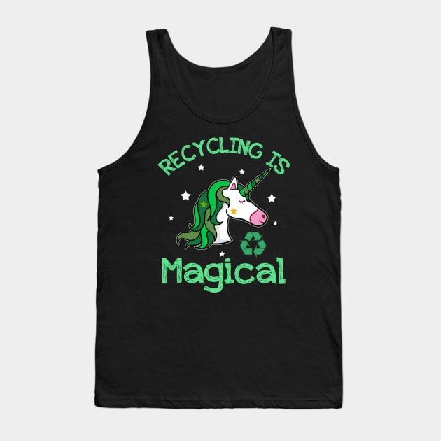 Recycling is Magical Funny Unicorn Earth Day T-Shirt Tank Top by reynoldsouk4